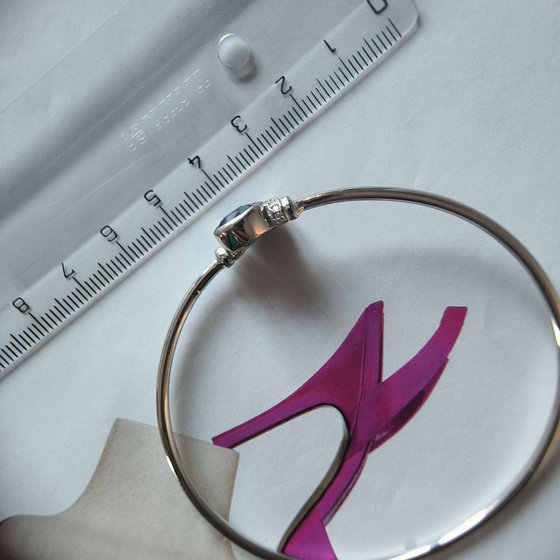 Срібний браслет з сапфіром 3.171ct, фіанітами