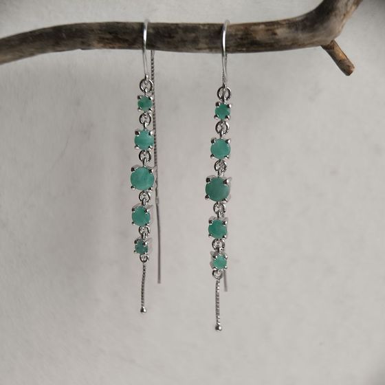 Срібні сережки зі смарагдом 2.447ct