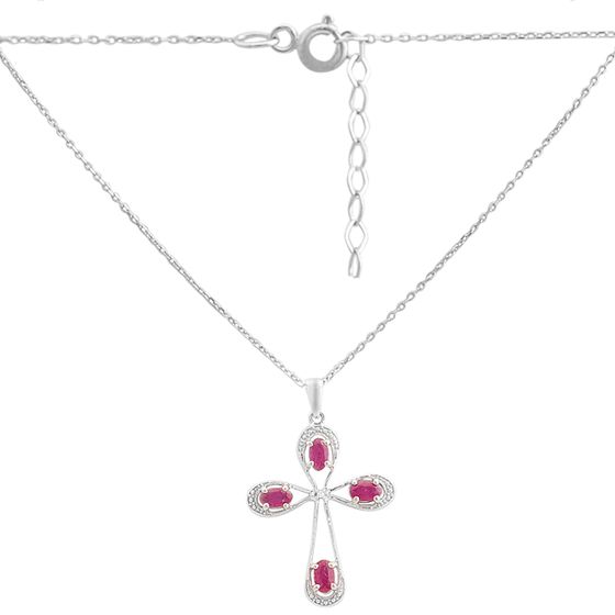Срібне кольє з рубіном 1.329ct