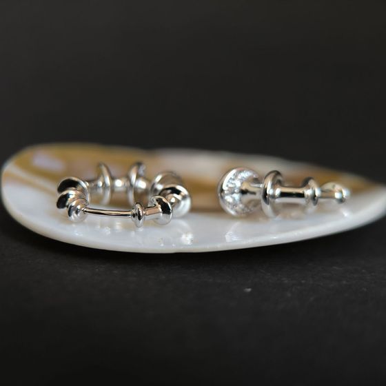 Silver earrings without stones