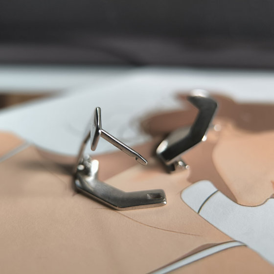Silver earrings without stones