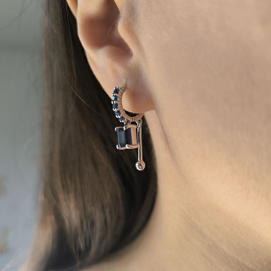 Срібні сережки з сапфіром nano 2.35ct