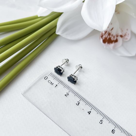 Срібні сережки з сапфіром 3.192ct