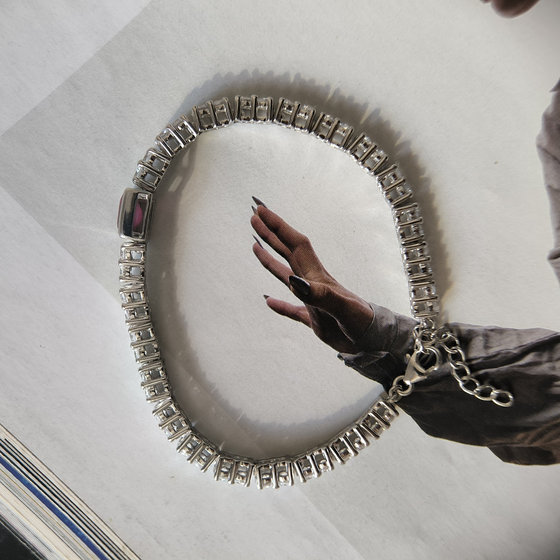 Silver bracelet with a 9.832ct ruby
