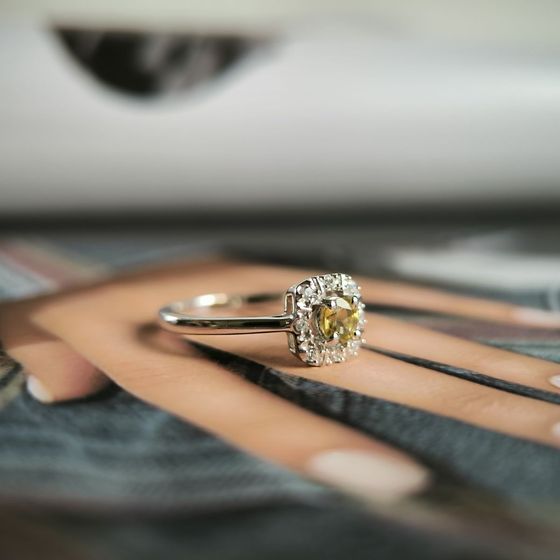 Срібна каблучка з цитрином nano 0.308ct