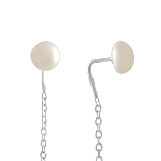 Silver earrings with pearls 2ct
