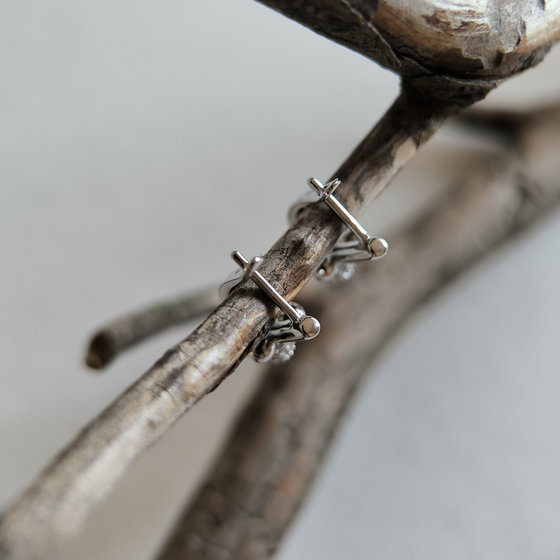 Silver earrings with Phianites