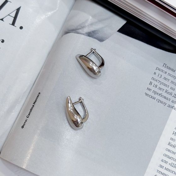 Silver earrings without stones