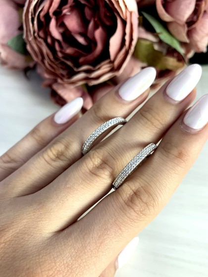 Срібні сережки з фіанітами