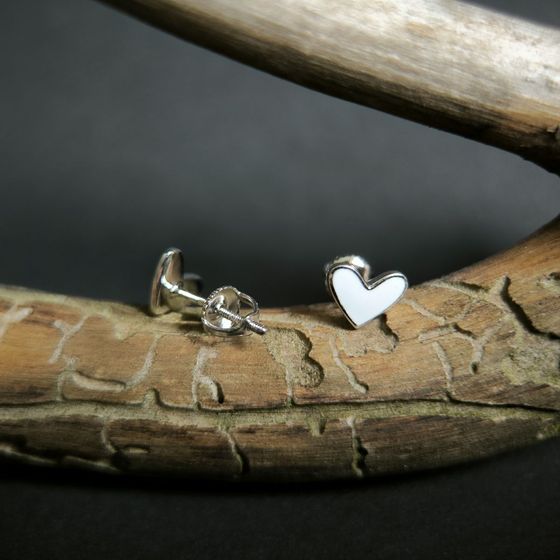 Срібні сережки з емаллю