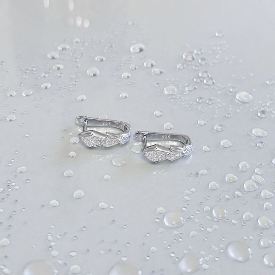 Срібні сережки з фіанітами