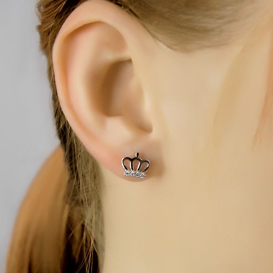 Срібні сережки з фіанітами