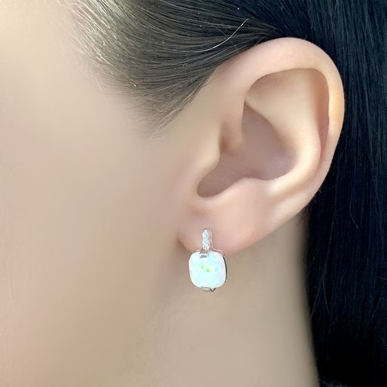 Срібні сережки з опалом 2,745 карата