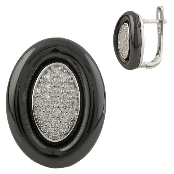 Срібні сережки з керамікою