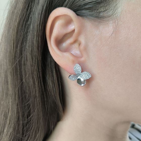 Silver Earrings with Fianites