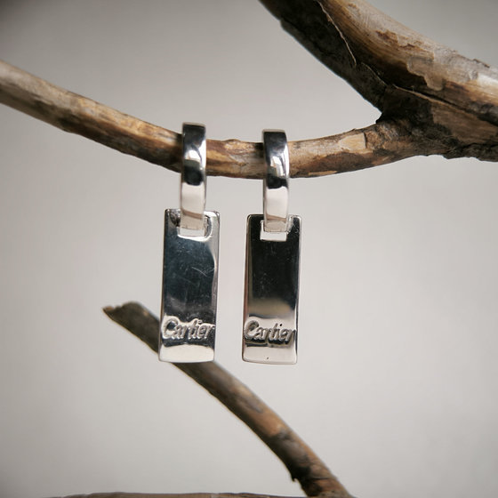 Silver earrings without stones
