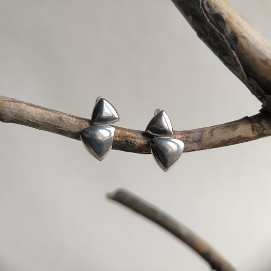 Silver earrings without stones