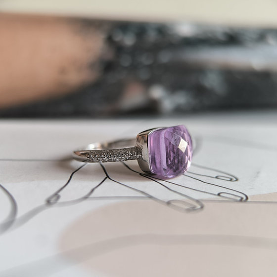 Silver ring with cubic zirconia