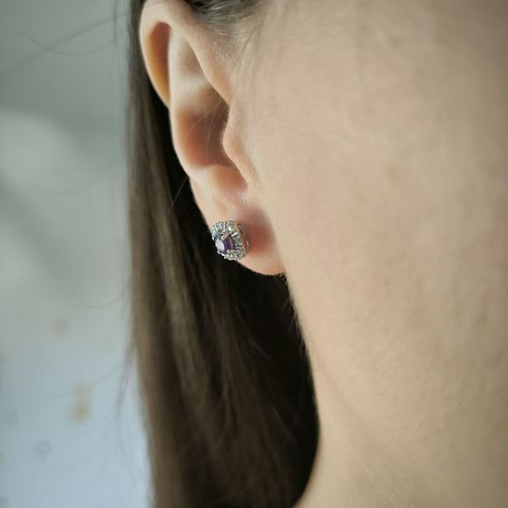 Срібні сережки з аметистом 0.732ct