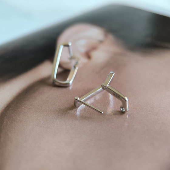 Silver earrings without stones