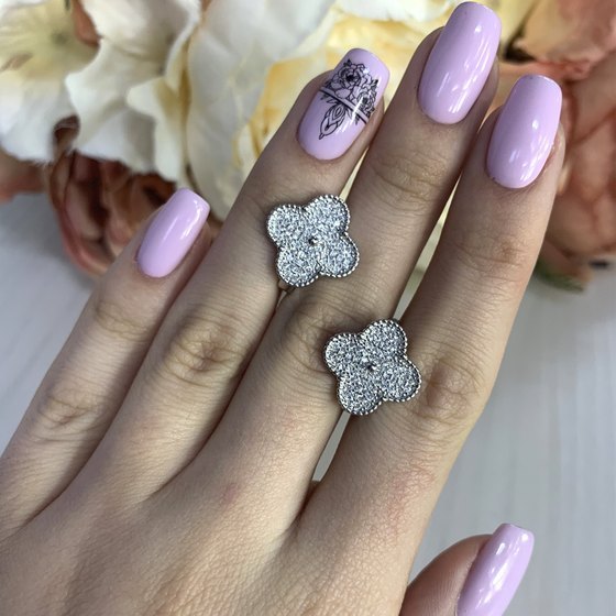 Silver Earrings with Fianites
