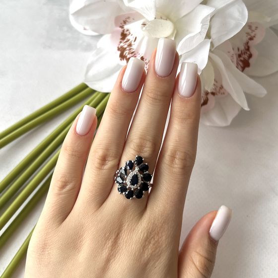 Серебряное кольцо с сапфиром 5.308ct