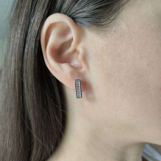 Silver Earrings with Fianites