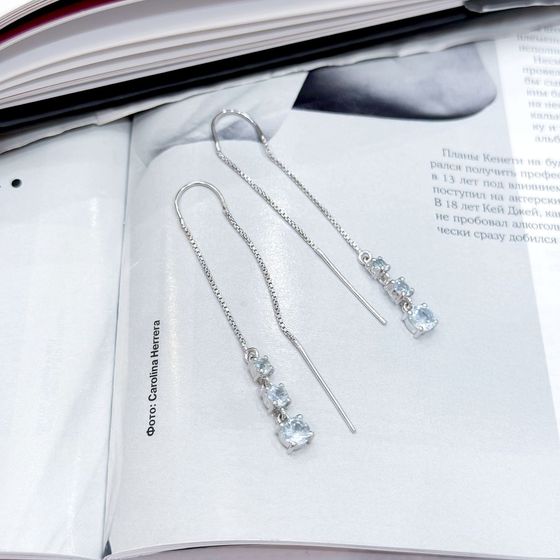 Срібні сережки з топазом 2.229ct