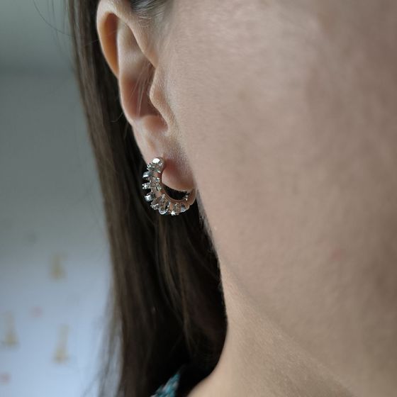 Срібні сережки з фіанітами