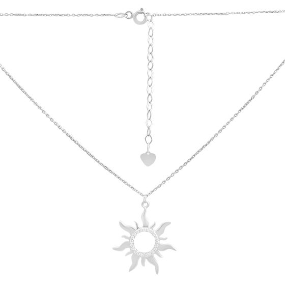 Gold necklace with 0.22ct cubic zirconia stones