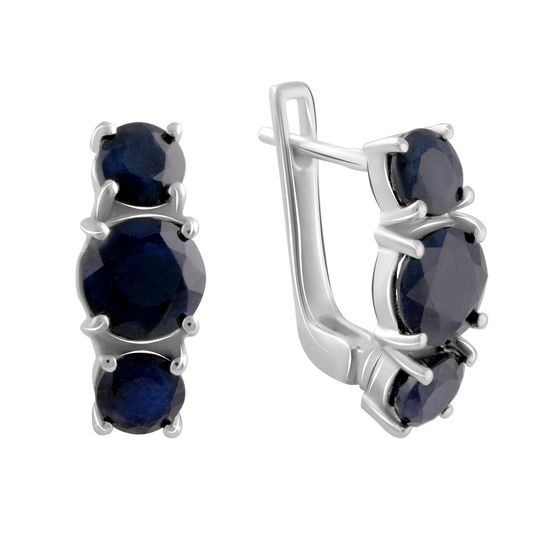 Срібні сережки з сапфіром 5.983ct