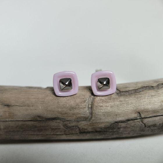 Срібні сережки з керамікою