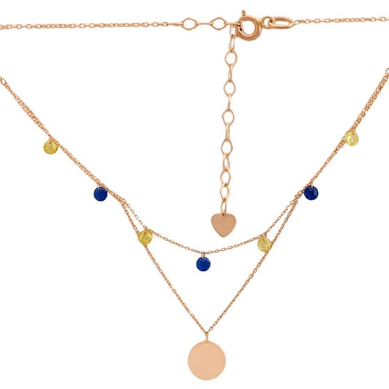 Золотое колье с фианитами 0.3ct