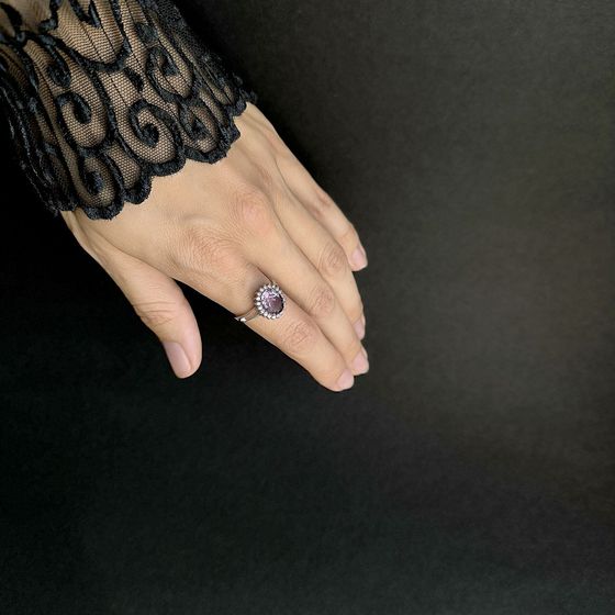 Silver ring with amethyst