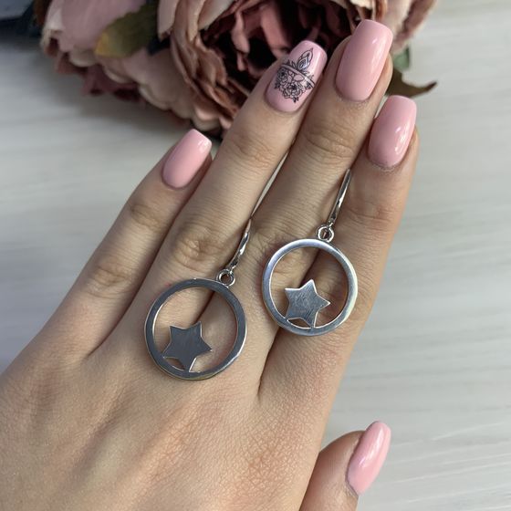 Silver earrings without stones