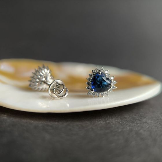 Срібні сережки з сапфіром nano 1.698ct