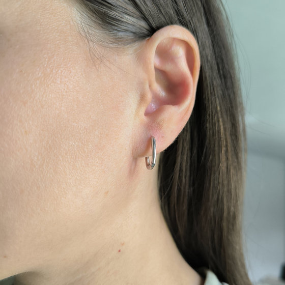 Silver earrings without stones