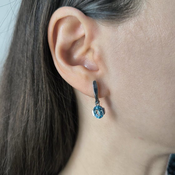 Срібні сережки з топазом 2.817ct