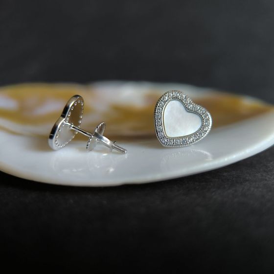 Срібні сережки з перламутром