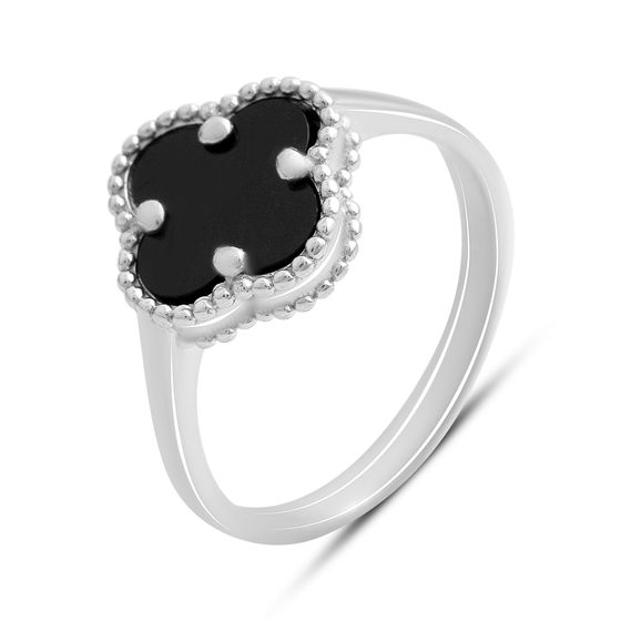 Silver ring with onyx