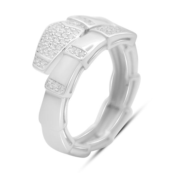 Silver ring with cubic zirconia