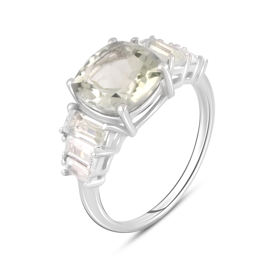 Серебряное кольцо с зеленим аметистом 5.338ct