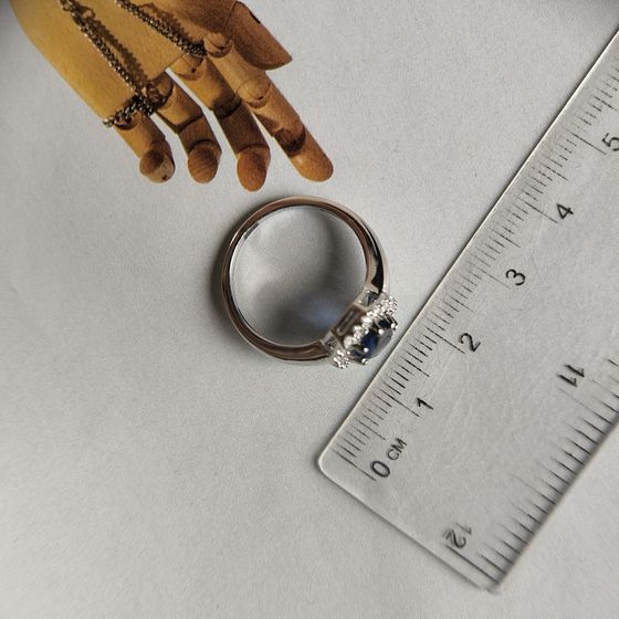 Срібна каблучка із сапфіром nano 1.388ct