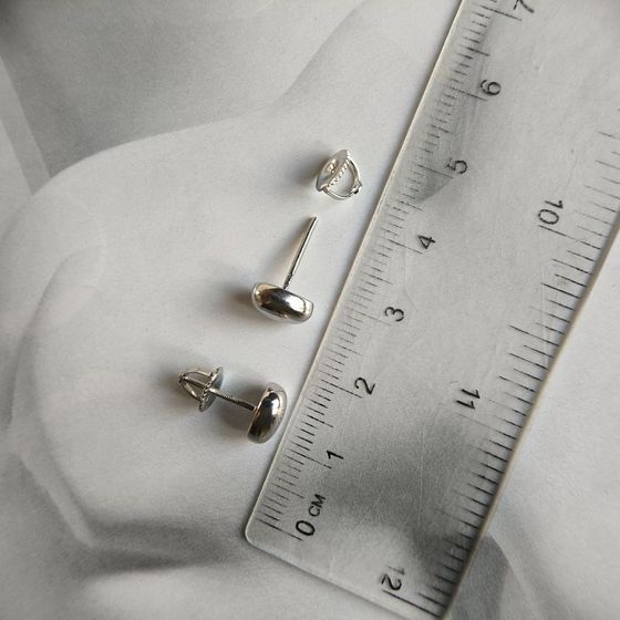 Silver earrings without stones