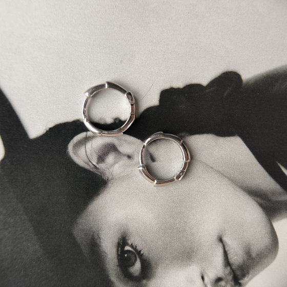 Silver earrings without stones