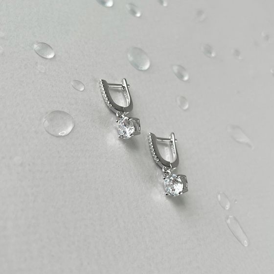 Silver Earrings with Fianites