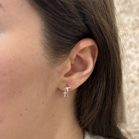 Срібні сережки з фіанітами