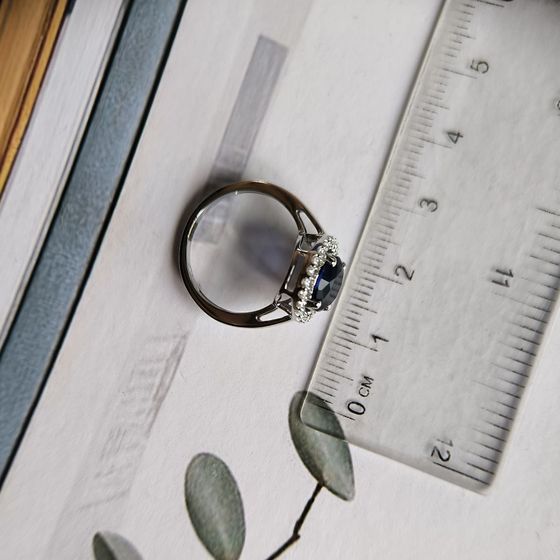 Срібна каблучка із сапфіром nano 1.887ct