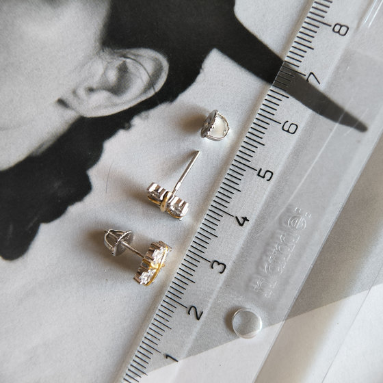 Silver earrings with Phianites