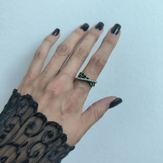 Срібна каблучка зі смарагдом nano 0.842ct